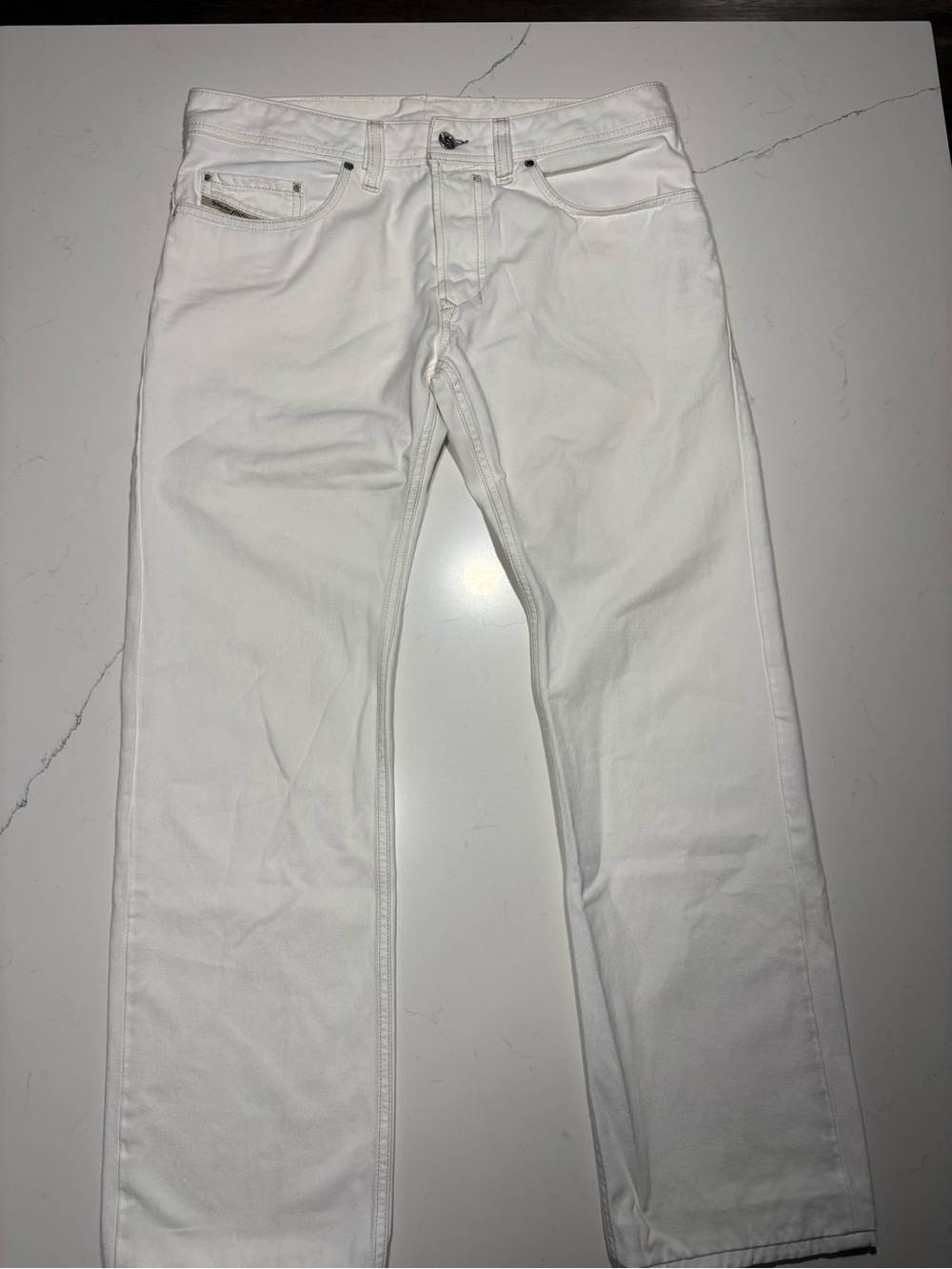 Diesel Industry SAFADO Men's White Straight-Leg Jeans 32x30 Regular Slim